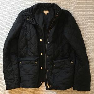 J. Crew Quilted Black Jacket
